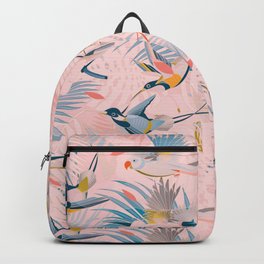 Pinky, Sunny Boho Birds / Pink, Blue, Yellow Backpack