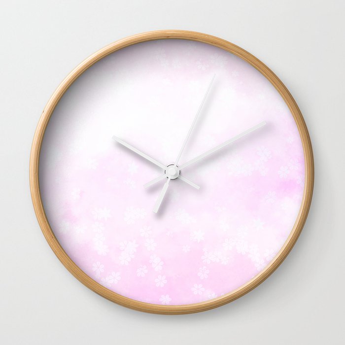 Beauty floral pastel pink Wall Clock