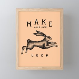 MAKE YOUR OWN LUCK (Coral) Framed Mini Art Print