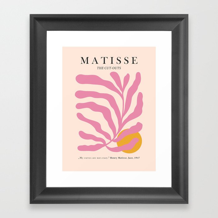 Matisse Cut Out Pink Leaf Framed Art Print