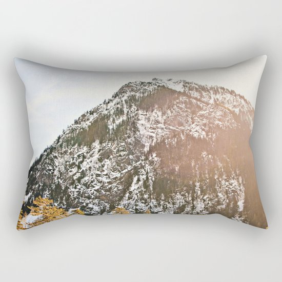 Snowy Mountain Peak in the Sun Rectangular Pillow