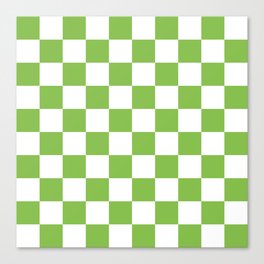 Lime Green Checkerboard Pattern Palm Beach Preppy Canvas Print