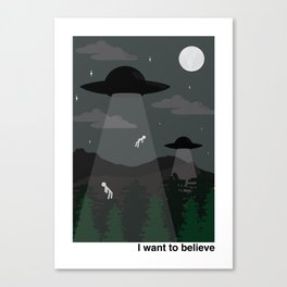  minimal I WANT TO BELIEVE Canvas Print