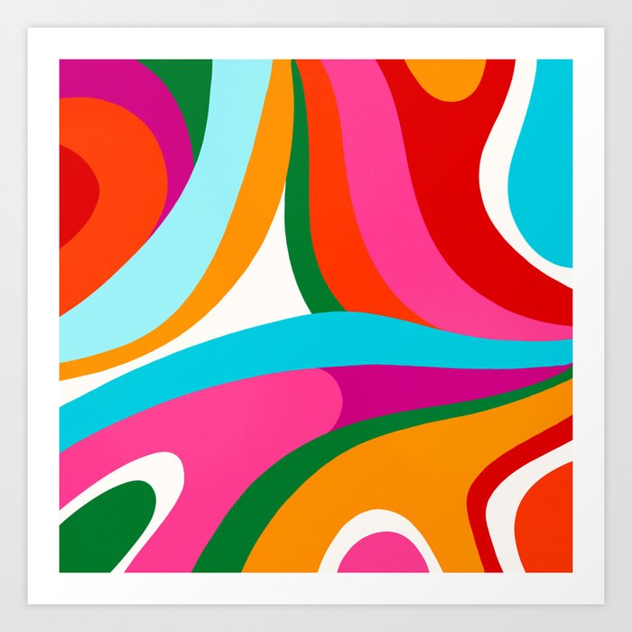 Colorful Mid Century Abstract 2 Art Print