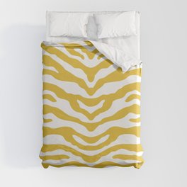 Zebra Wild Animal Print Mustard Yellow Duvet Cover