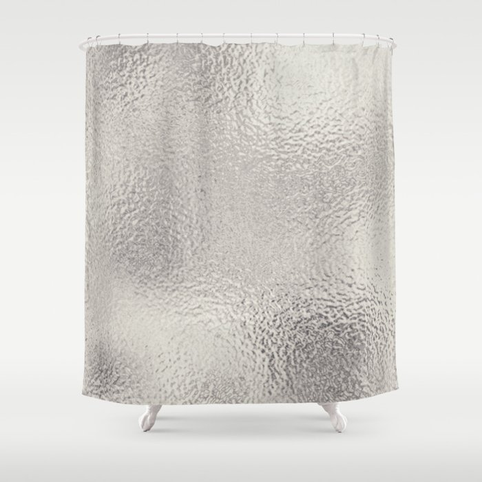 Simply Metallic in Silver Shower Curtain