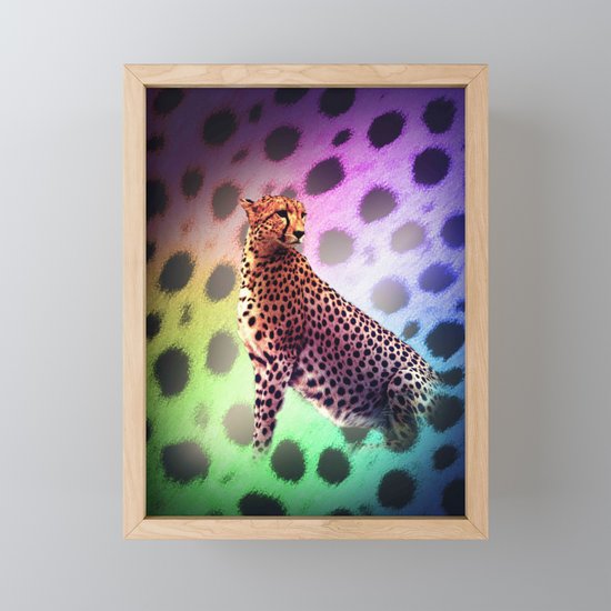 Cute Rainbow Cheetah Framed Mini Art Print By Randomgalaxy Society6