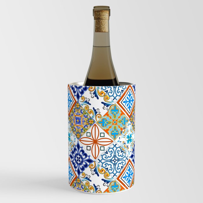 Tiles,mosaic,azulejo,quilt,Portuguese,majolica Wine Chiller