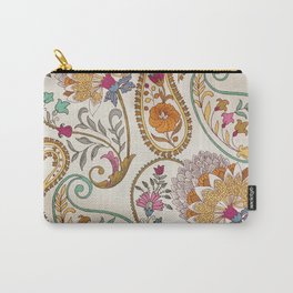Granny's Gilded Gold Brown Floral Paisley Carry-All Pouch