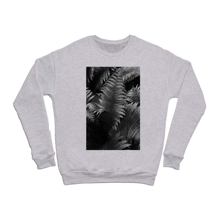 Leaves of green fern nature portrait black and white photograph / photography Crewneck Sweatshirt