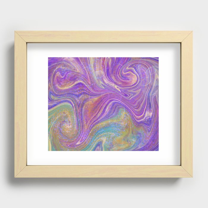 Fuchsia, green and teal abstract Recessed Framed Print