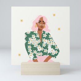 Strike a Pose Pink and Green Palette Mini Art Print