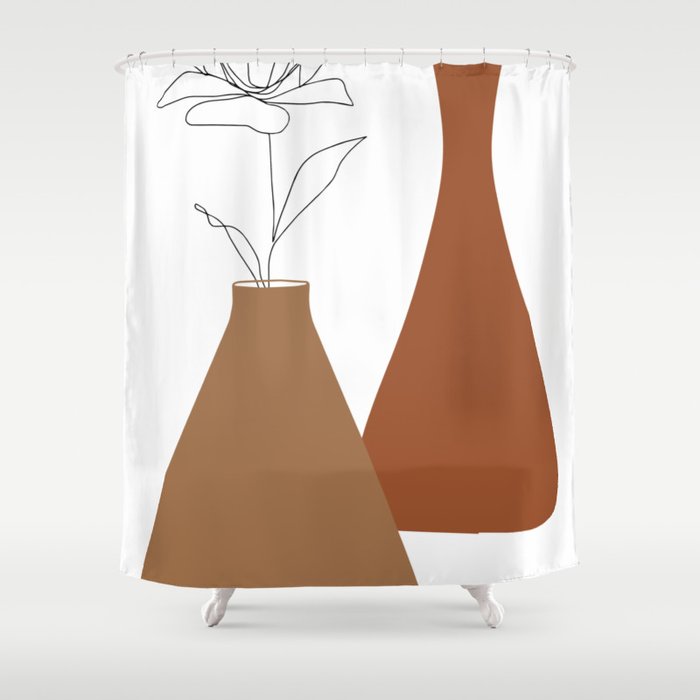 Vases Art Prints Composition 7, Modern Art V1 Shower Curtain