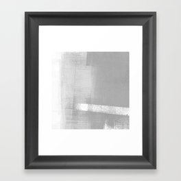 Grey and White Geometric Abstract Framed Art Print