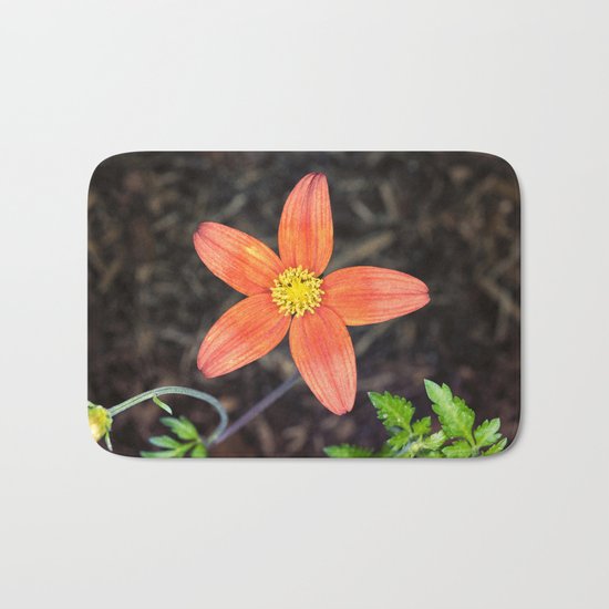 Orange flower Bath Mat