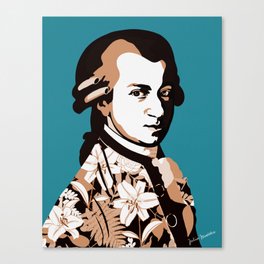 Sepia & Turquoise Mozart Canvas Print