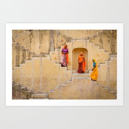 Amber Stepwell, Rajasthan, India Art Print