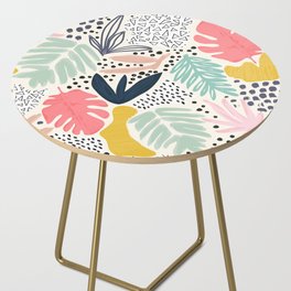 TROPIC COLLAGE ABSTRACT MODERN Side Table