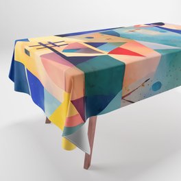 Abstract Colorful Landscape  Sunset Geometric  Tablecloth