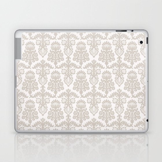 Strawberry Chandelier Pattern in Beige and Linen White Laptop & iPad Skin