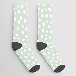 Danish Pastel Green Cute Seamless Polka Dot Digital Paper | Light Green  Socks