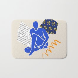 Abstract woman body collage art illustration Bath Mat