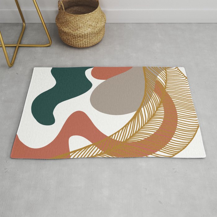 Abstract Golden Leaf 2 Rug