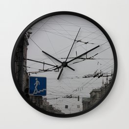 Overhead wires Moscow Wall Clock
