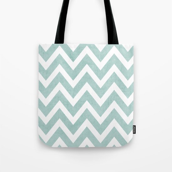robins egg blue chevron Tote Bag
