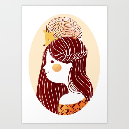 Hedgehog my Friend Art Print