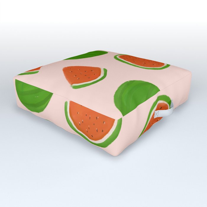 Summer fruit on pink | Illustration Tropical Texture  Style Outdoor Floor Cushion