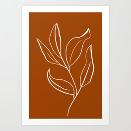 Minimalist Plant - Rust Art Print