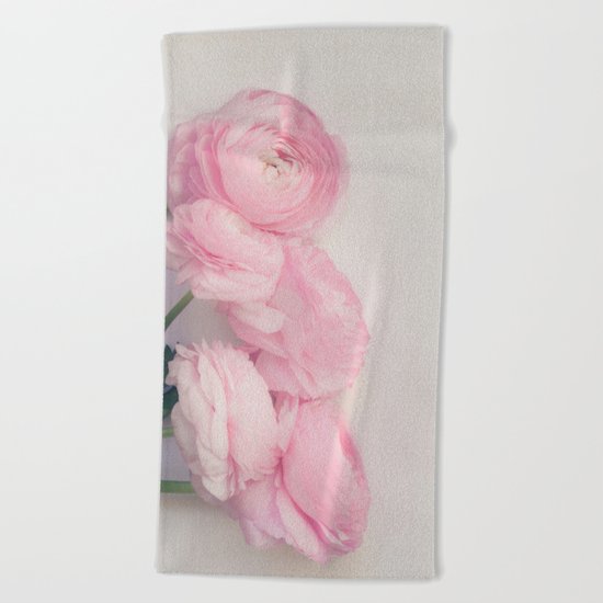 Pink Peonies Beach Towel