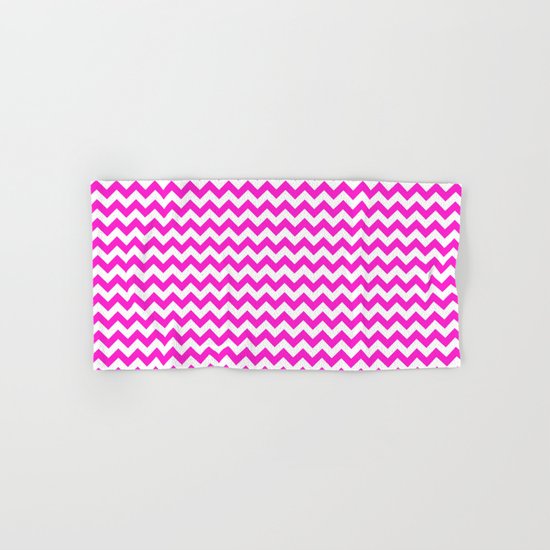 Chevron (Hot Magenta/White) Hand & Bath Towel