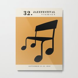 Vintage poster-Jazz festival 32/2018. Metal Print | Minimslism, Plakat, Jazzfestival, Poster, Jazz, Vintage, Graphicdesign, Orange, Note, Festival 