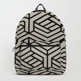 Black and Taupe Cube Geometric Shape Pattern Pairs Diamond Vogel 2022 Popular Colour Palatine 0370 Backpack
