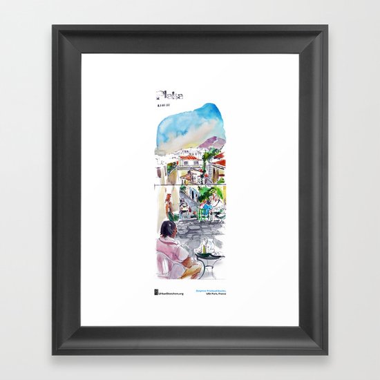 Delphine Priollaud-Stoclet, "Quartier de Plaka, Athènes" Framed Art Print