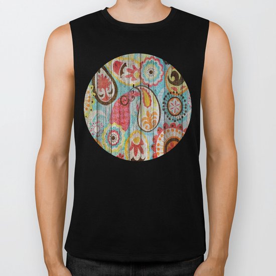 Kashmir on Wood 02 Biker Tank