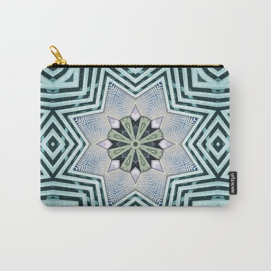 Symmetry In Turquoise Carry-All Pouch