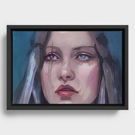 Portrait Sad Women Character Digital Painting Oil Creative Anime Game Essential by Dream Studio Framed Canvas