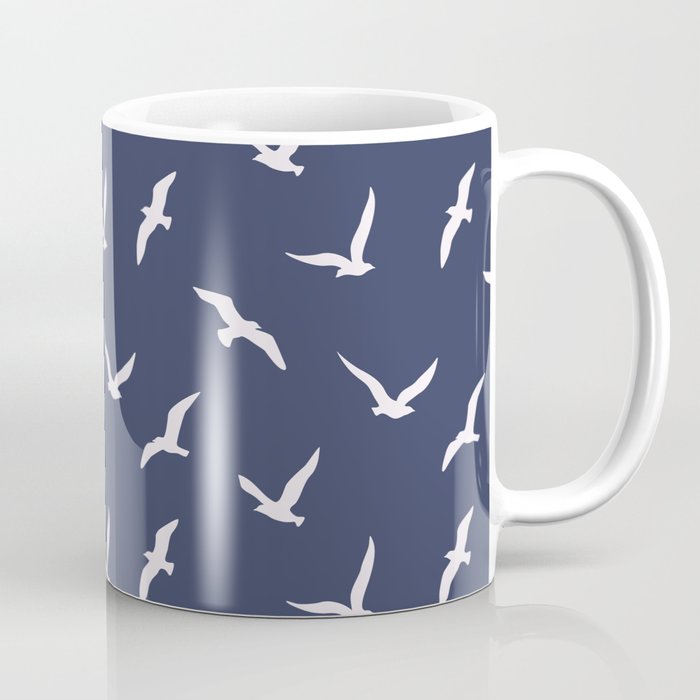 Seagull silhouettes navy blue Coffee Mug