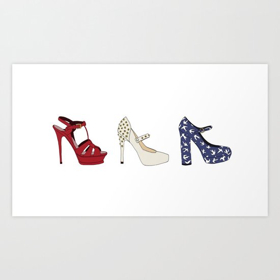 Red, White and Choo Art Print