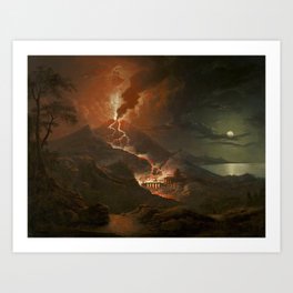 Eruption of Vesuvius with Destruction of a Roman City - Sebastian Pether 1824 Art Print