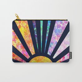 Boho Vintage Rainbow Sunshine Glowing Floral Carry-All Pouch