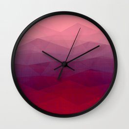 Abstract Triangle on Coral Cloth Wall Clock
