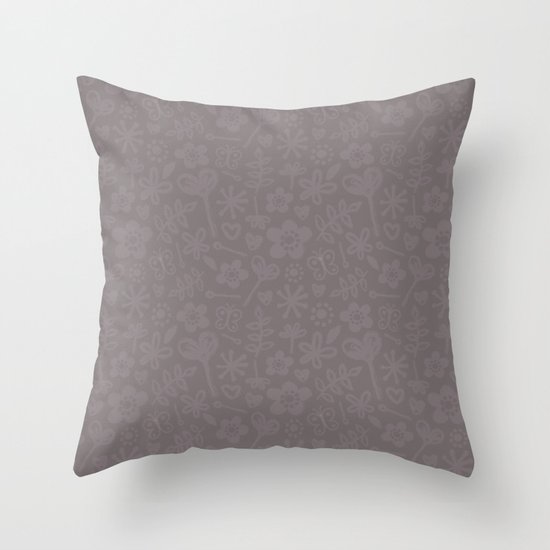 Mocha Doodles Throw Pillow