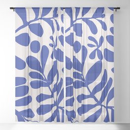 Blue foliage Sheer Curtain