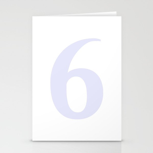6 (LAVENDER & WHITE NUMBERS) Stationery Cards
