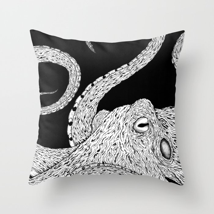 Giant Pacific Octopus Throw Pillow
