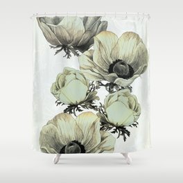anemone flowers (white background) Shower Curtain